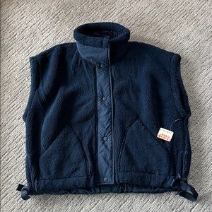 FP Movement by Free People Navy Blue Fleece Vest